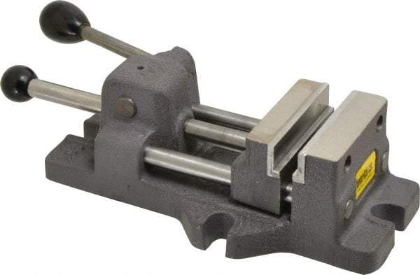 Heinrich - 3" Jaw Opening Capacity x 1-1/4" Throat Depth, Horizontal Drill Press Vise - 3" Wide x 3" High Jaw, Stationary Base, Standard Speed - Benchmark Tooling