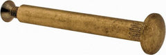 Made in USA - #8-32 Thread Screw & Barrel, Flat Head, Phillips Drive, Brass Sex Bolt & Binding Post - Brass-Plated Finish, 1" OAL, 2" Long Barrel - Benchmark Tooling