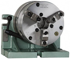 Bison - 360 Position, 6" Chuck, Super Indexing Spacer - 4.92" High Centerline, 0.866" Spacer Through Hole, 1.653" Chuck Through Hole, 11.85" OAL, 8.66" Overall Height - Benchmark Tooling