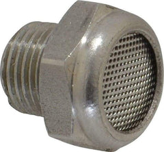 Legris - 1/8 Male NPT, 14mm Hex, Exhaust Muffler - 175 Max psi, 108 Decibel Rating, Stainless Steel - Benchmark Tooling