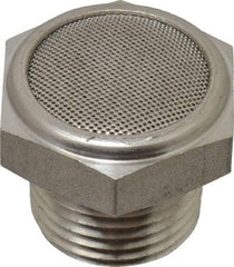 Legris - 1/2 Male NPT, 27mm Hex, Exhaust Muffler - 175 Max psi, 108 Decibel Rating, Stainless Steel - Benchmark Tooling