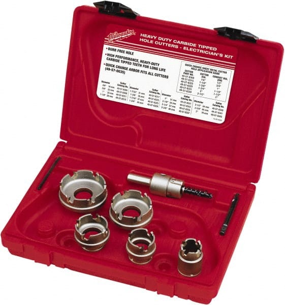 Milwaukee Tool - 7 Piece, 7/8" to 2" Saw Diam, Hole Saw Kit - Benchmark Tooling