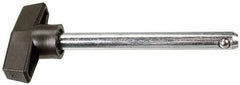 Value Collection - 1/4" Diam, 3-1/4" Usable Length, T Handle, Quick Release Pin - 3-1/4" OAL, Grade C1010/C1022 Steel, Zinc-Plated Finish - Benchmark Tooling