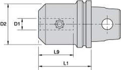 Kennametal - KM32 Modular Connection 8mm Hole End Mill Holder/Adapter - 28mm Nose Diam, 40mm Projection, Through-Spindle Coolant - Exact Industrial Supply