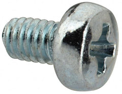 Value Collection - M2.5x0.45, 4mm Length Under Head Phillips Drive Machine Screw - Pan Head, Grade 4.8 Steel, Zinc-Plated Finish, Without Washer - Benchmark Tooling