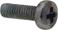 Value Collection - M2.5x0.45, 8mm Length Under Head Phillips Drive Machine Screw - Pan Head, Grade 4.8 Steel, Zinc-Plated Finish, Without Washer - Benchmark Tooling