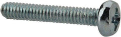 Value Collection - M2x0.40, 12mm Length Under Head Phillips Drive Machine Screw - Pan Head, Grade 4.8 Steel, Zinc-Plated Finish, Without Washer - Benchmark Tooling