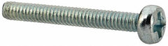 Value Collection - M2x0.40, 16mm Length Under Head Phillips Drive Machine Screw - Pan Head, Grade 4.8 Steel, Zinc-Plated Finish, Without Washer - Benchmark Tooling
