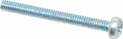 Value Collection - M2x0.40, 20mm Length Under Head Phillips Drive Machine Screw - Pan Head, Grade 4.8 Steel, Zinc-Plated Finish, Without Washer - Benchmark Tooling