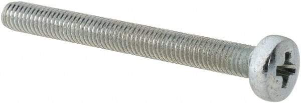 Value Collection - M3x0.50, 30mm Length Under Head Phillips Drive Machine Screw - Pan Head, Grade 4.8 Steel, Zinc-Plated Finish, Without Washer - Benchmark Tooling