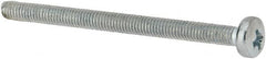 Value Collection - M3x0.50, 40mm Length Under Head Phillips Drive Machine Screw - Pan Head, Grade 4.8 Steel, Zinc-Plated Finish, Without Washer - Benchmark Tooling