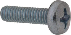 Value Collection - M4x0.70, 14mm Length Under Head Phillips Drive Machine Screw - Pan Head, Grade 4.8 Steel, Zinc-Plated Finish, Without Washer - Benchmark Tooling