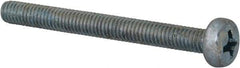 Value Collection - M4x0.70, 40mm Length Under Head Phillips Drive Machine Screw - Pan Head, Grade 4.8 Steel, Zinc-Plated Finish, Without Washer - Benchmark Tooling