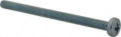 Value Collection - M4x0.70, 60mm Length Under Head Phillips Drive Machine Screw - Pan Head, Grade 4.8 Steel, Zinc-Plated Finish, Without Washer - Benchmark Tooling