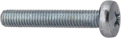 Value Collection - M5x0.80, 30mm Length Under Head Phillips Drive Machine Screw - Pan Head, Grade 4.8 Steel, Zinc-Plated Finish, Without Washer - Benchmark Tooling