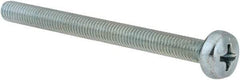 Value Collection - M5x0.80, 60mm Length Under Head Phillips Drive Machine Screw - Pan Head, Grade 4.8 Steel, Zinc-Plated Finish, Without Washer - Benchmark Tooling
