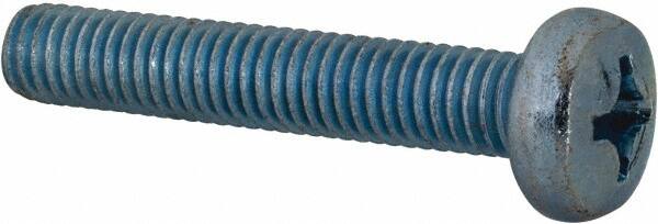 Value Collection - M6x1.00, 35mm Length Under Head Phillips Drive Machine Screw - Pan Head, Grade 4.8 Steel, Zinc-Plated Finish, Without Washer - Benchmark Tooling