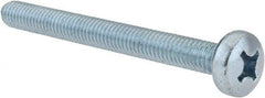 Value Collection - M6x1.00, 60mm Length Under Head Phillips Drive Machine Screw - Pan Head, Grade 4.8 Steel, Zinc-Plated Finish, Without Washer - Benchmark Tooling