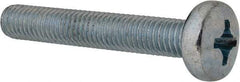 Value Collection - M8x1.25, 50mm Length Under Head Phillips Drive Machine Screw - Pan Head, Grade 4.8 Steel, Zinc-Plated Finish, Without Washer - Benchmark Tooling
