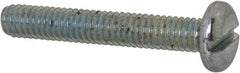 Value Collection - M2.5x0.45, 16mm Length Under Head Slotted Drive Machine Screw - Pan Head, Grade 4.8 Steel, Zinc-Plated Finish, Without Washer - Benchmark Tooling