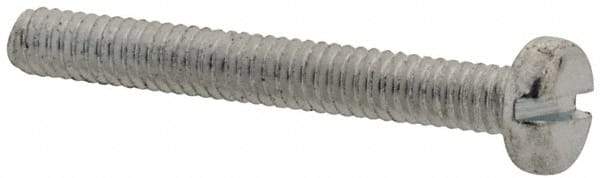 Value Collection - M2x0.40, 16mm Length Under Head Slotted Drive Machine Screw - Pan Head, Grade 4.8 Steel, Zinc-Plated Finish, Without Washer - Benchmark Tooling