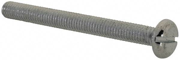 Value Collection - M5x0.80, 50mm Length Under Head Slotted Drive Machine Screw - Pan Head, Grade 4.8 Steel, Zinc-Plated Finish, Without Washer - Benchmark Tooling