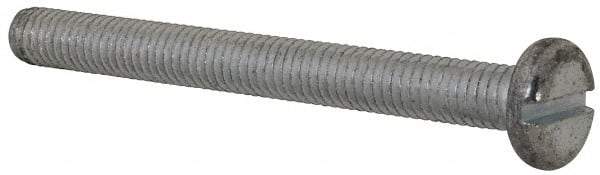 Value Collection - M6x1.00, 60mm Length Under Head Slotted Drive Machine Screw - Pan Head, Grade 4.8 Steel, Zinc-Plated Finish, Without Washer - Benchmark Tooling