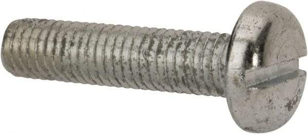Value Collection - M8x1.25, 35mm Length Under Head Slotted Drive Machine Screw - Pan Head, Grade 4.8 Steel, Zinc-Plated Finish, Without Washer - Benchmark Tooling