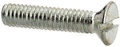Value Collection - M2.5x0.45, 12mm OAL Slotted Drive Machine Screw - Flat Head, Grade 4.8 Steel, Zinc-Plated Finish, Without Washer - Benchmark Tooling