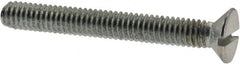 Value Collection - M2.5x0.45, 20mm OAL Slotted Drive Machine Screw - Flat Head, Grade 4.8 Steel, Zinc-Plated Finish, Without Washer - Benchmark Tooling