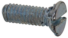 Value Collection - M2.5x0.45, 8mm OAL Slotted Drive Machine Screw - Flat Head, Grade 4.8 Steel, Zinc-Plated Finish, Without Washer - Benchmark Tooling
