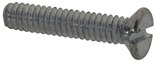 Value Collection - M2x0.40, 10mm OAL Slotted Drive Machine Screw - Flat Head, Grade 4.8 Steel, Zinc-Plated Finish, Without Washer - Benchmark Tooling
