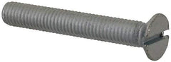 Value Collection - M5x0.80, 35mm OAL Slotted Drive Machine Screw - Flat Head, Grade 4.8 Steel, Zinc-Plated Finish, Without Washer - Benchmark Tooling