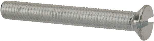 Value Collection - M5x0.80, 40mm OAL Slotted Drive Machine Screw - Flat Head, Grade 4.8 Steel, Zinc-Plated Finish, Without Washer - Benchmark Tooling