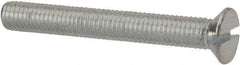 Value Collection - M5x0.80, 40mm OAL Slotted Drive Machine Screw - Flat Head, Grade 4.8 Steel, Zinc-Plated Finish, Without Washer - Benchmark Tooling