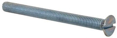 Value Collection - M5x0.80, 60mm OAL Slotted Drive Machine Screw - Flat Head, Grade 4.8 Steel, Zinc-Plated Finish, Without Washer - Benchmark Tooling