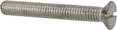 Value Collection - M6x1.00, 45mm OAL Slotted Drive Machine Screw - Flat Head, Grade 4.8 Steel, Zinc-Plated Finish, Without Washer - Benchmark Tooling