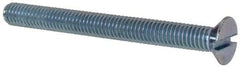 Value Collection - M6x1.00, 60mm OAL Slotted Drive Machine Screw - Flat Head, Grade 4.8 Steel, Zinc-Plated Finish, Without Washer - Benchmark Tooling