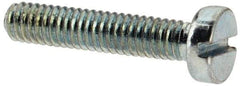 Value Collection - M2.5x0.45, 12mm Length Under Head Slotted Drive Machine Screw - Cheese Head, Grade 4.8 Steel, Zinc-Plated Finish, Without Washer - Benchmark Tooling