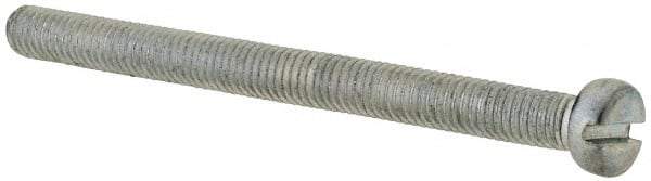 Value Collection - M5x0.80, 60mm Length Under Head Slotted Drive Machine Screw - Cheese Head, Grade 4.8 Steel, Zinc-Plated Finish, Without Washer - Benchmark Tooling