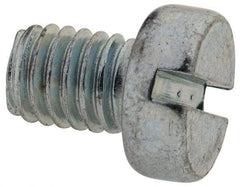 Value Collection - M6x1.00, 8mm Length Under Head Slotted Drive Machine Screw - Cheese Head, Grade 4.8 Steel, Zinc-Plated Finish, Without Washer - Benchmark Tooling