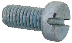 Value Collection - M8x1.25, 16mm Length Under Head Slotted Drive Machine Screw - Cheese Head, Grade 4.8 Steel, Zinc-Plated Finish, Without Washer - Benchmark Tooling