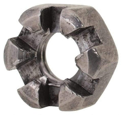 Value Collection - 1/4-20 UNC Grade 2 Steel Slotted Locknut - 7/16" Width Across Flats, 7/32" High, Uncoated - Benchmark Tooling