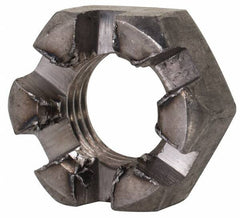 Value Collection - 5/16-24 UNF Grade 2 Steel Slotted Locknut - 1/2" Width Across Flats, 17/64" High, Uncoated - Benchmark Tooling