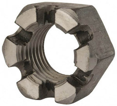 Value Collection - 2 - 4-1/2 UNC Grade 2 Steel Slotted Locknut - 3" Width Across Flats, 1-23/32" High, Uncoated - Benchmark Tooling