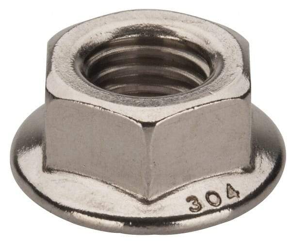 Value Collection - 1/2-13, 1.031" Flange Diam, Serrated Flange Nut - Grade 18-8 Stainless Steel, Uncoated Finish, 0.458" Flange Height - Benchmark Tooling