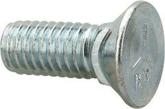 Value Collection - 3/8-16 UNC, 1" OAL, Steel Plow Bolt - Zinc-Plated Finish, Grade 5 - Benchmark Tooling
