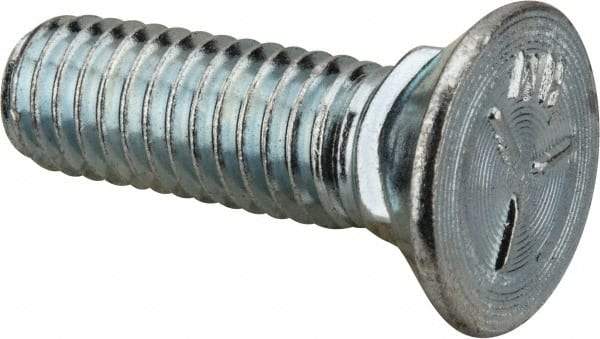 Value Collection - 3/8-16 UNC, 1-1/4" OAL, Steel Plow Bolt - Zinc-Plated Finish, Grade 5 - Benchmark Tooling