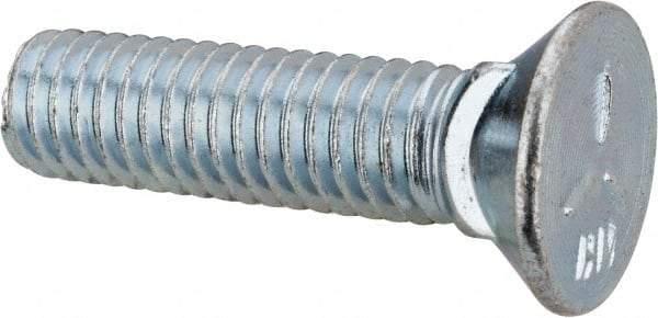 Value Collection - 3/8-16 UNC, 1-1/2" OAL, Steel Plow Bolt - Zinc-Plated Finish, Grade 5 - Benchmark Tooling