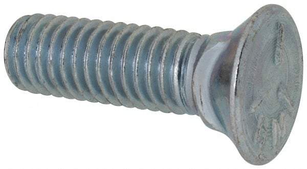 Value Collection - 7/16-14 UNC, 1-1/2" OAL, Steel Plow Bolt - Zinc-Plated Finish, Grade 5 - Benchmark Tooling